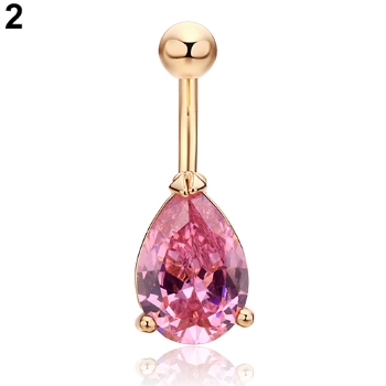 Gold Plated Navel Belly Button Ring Body Piercing - 5