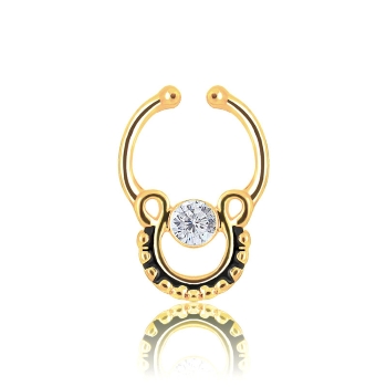 YELLOW GOLD Nose Rings Body Piercing Fake Septum Clicker
