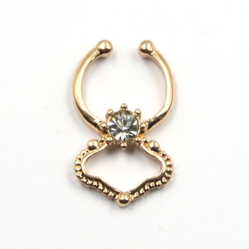 GUL GULD Näsa Ringar piercing falska Septum