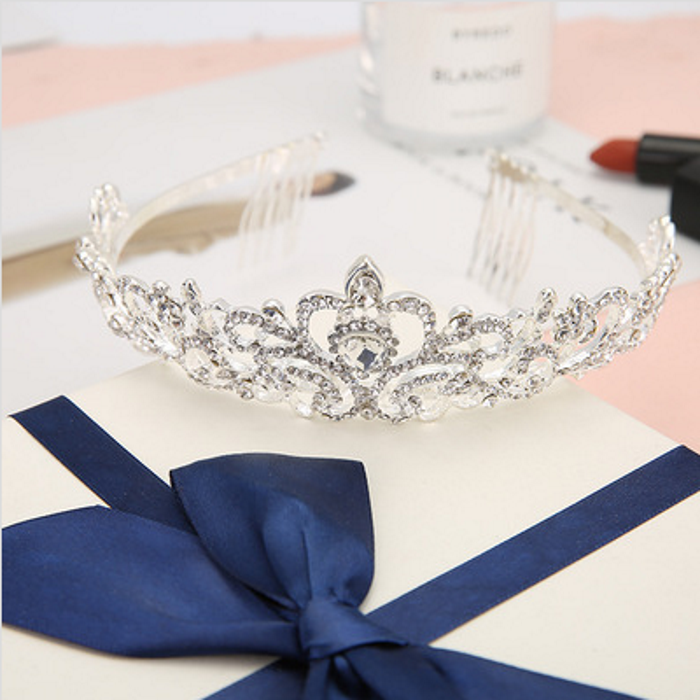 Kristall bröllop hår krona tiara - 2
