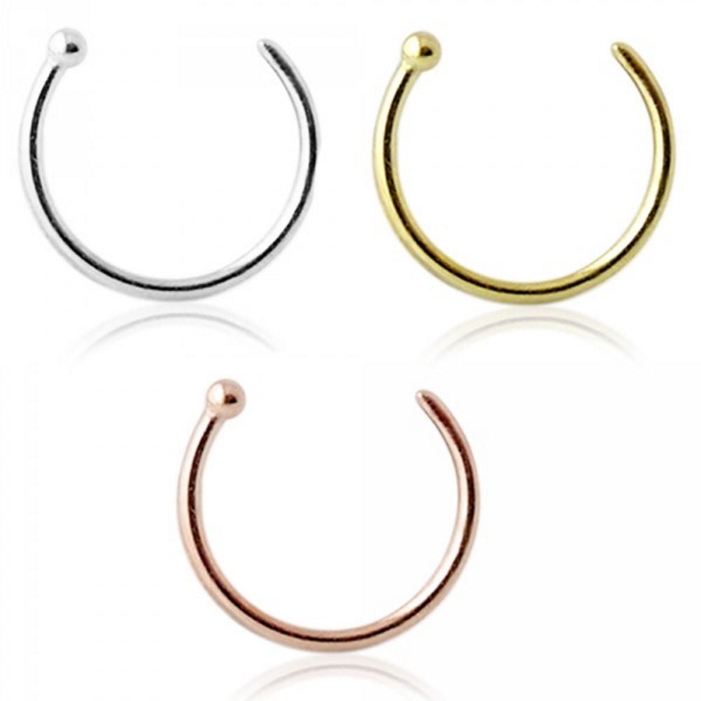 9K Guld Hoop näsa Ring - Opentype