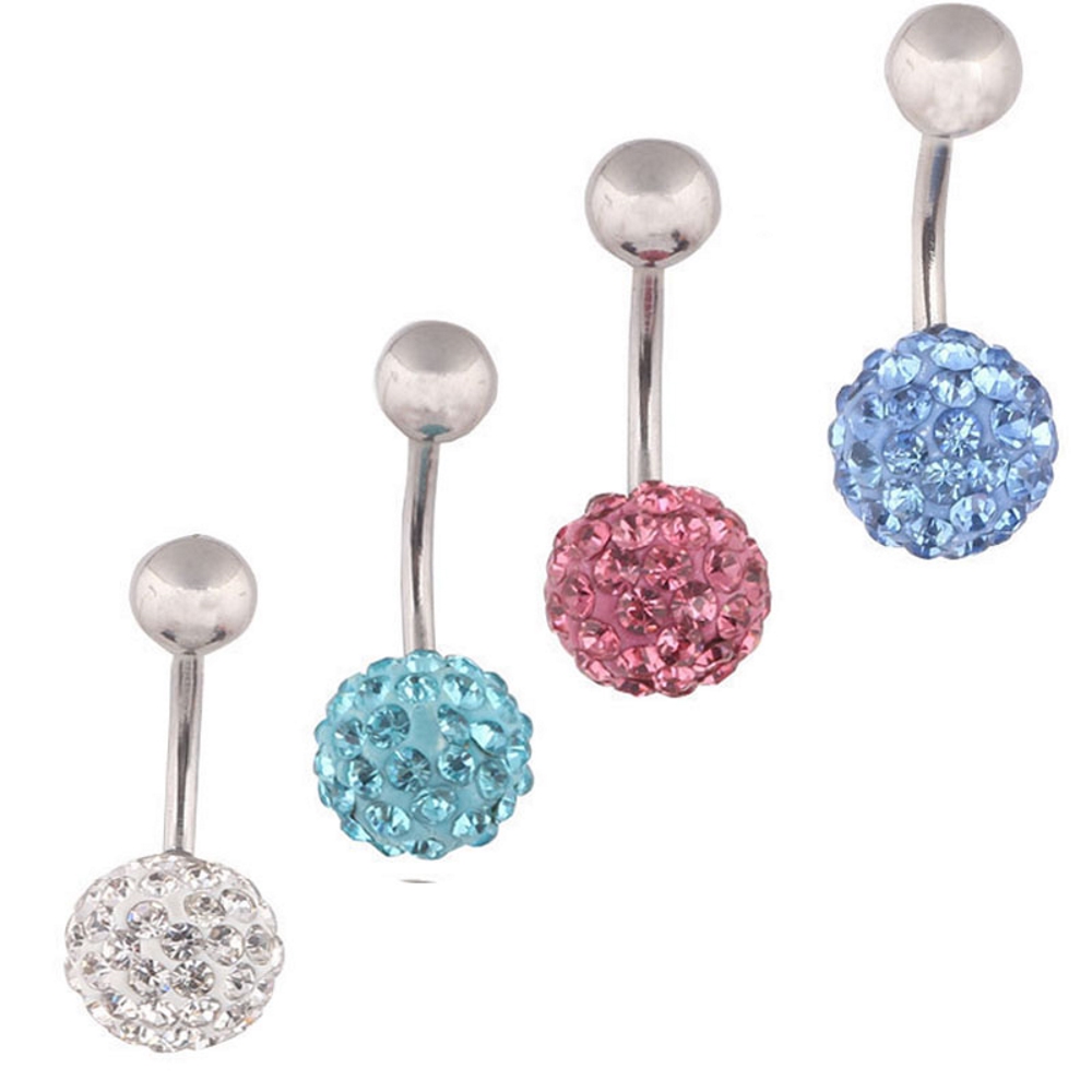 Navelpiercing piercing smycken kristallkula - 3