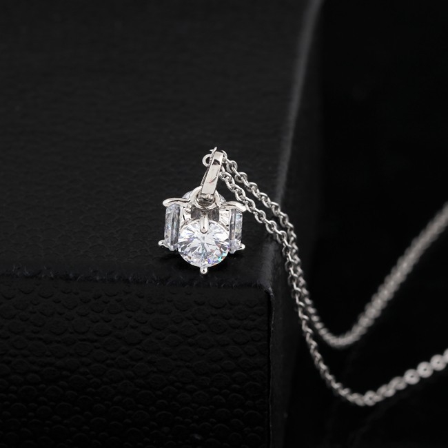 14K White Gold Filled NECKLACE White Topaz - 4