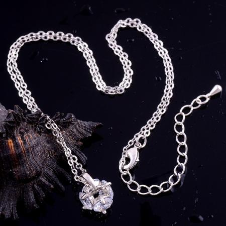14K White Gold Filled NECKLACE White Topaz