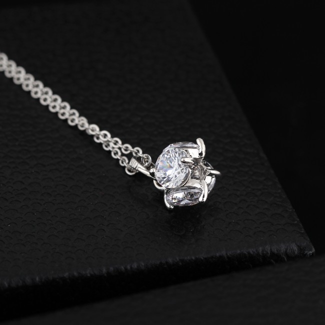 14K White Gold Filled NECKLACE White Topaz - 5