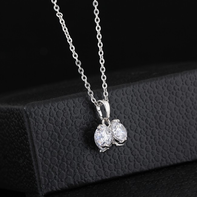 14K White Gold Filled NECKLACE White Topaz - 6