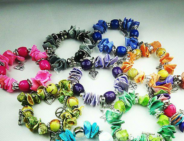 Mode Färgade Mixade naturliga skal Armband - 6