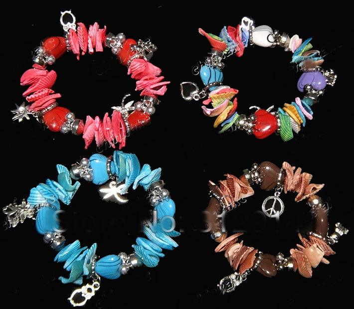 Mode Färgade Mixade naturliga skal Armband - 3