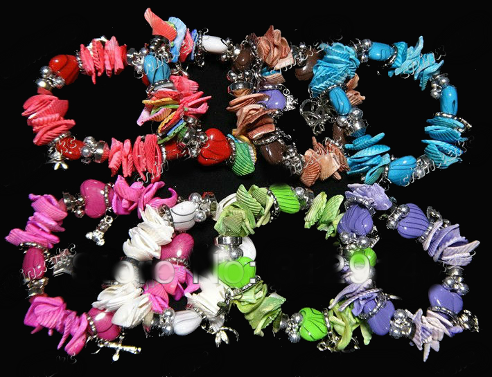 Mode Färgade Mixade naturliga skal Armband - 4