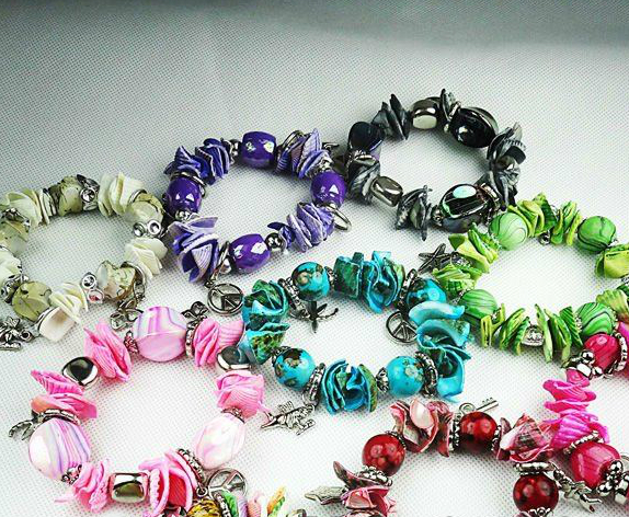 Mode Färgade Mixade naturliga skal Armband - 5