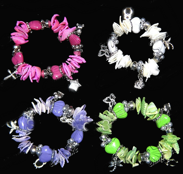 Mode Färgade Mixade naturliga skal Armband - 2