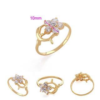 18K Guldfyllda Guld gulddoublé Filled CZ Ring #16 - 4