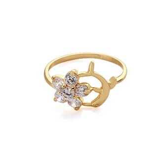 18K Guldfyllda Guld gulddoublé Filled CZ Ring #16 - 3