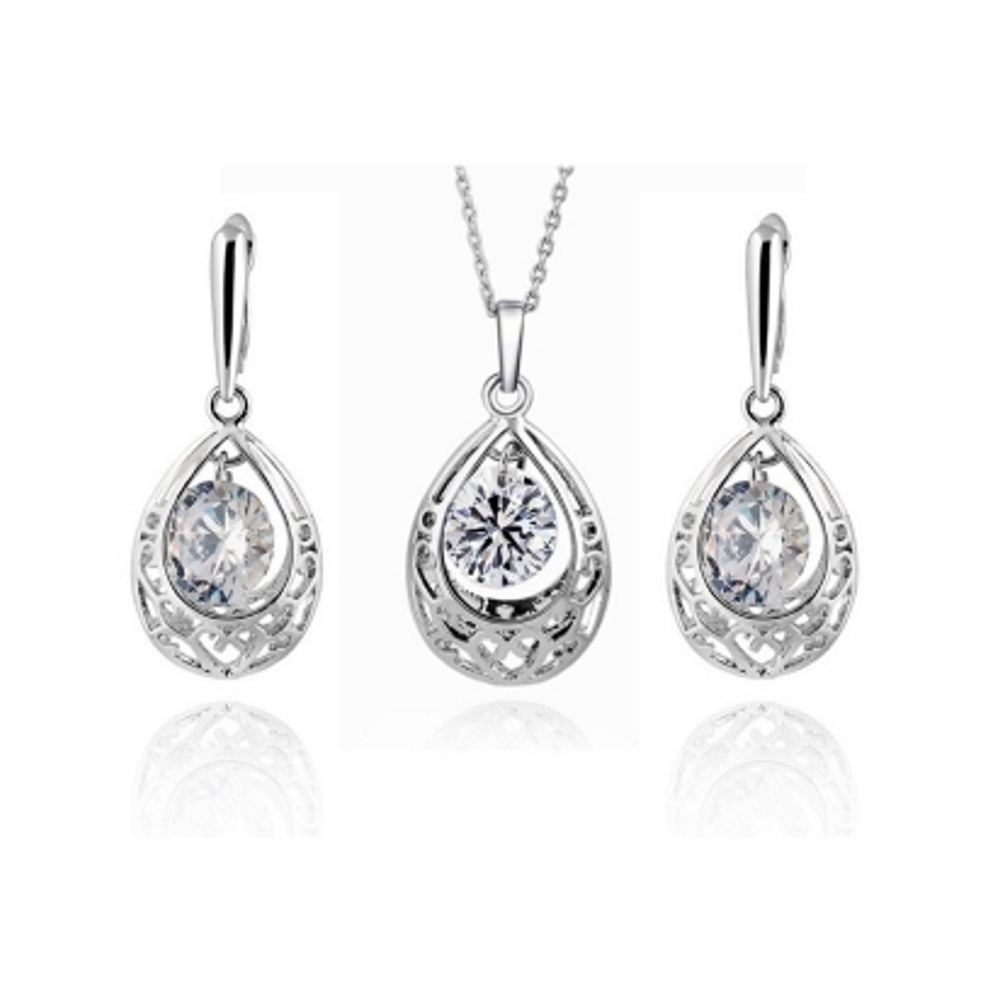 18K WHITE Gold FILLED SET