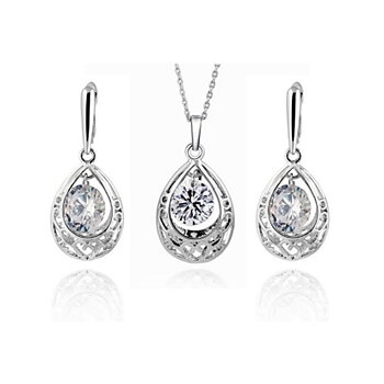 18K WHITE Gold FILLED SET