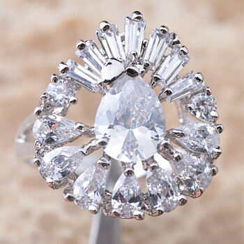 Silver FILLED RING TOPAZ 