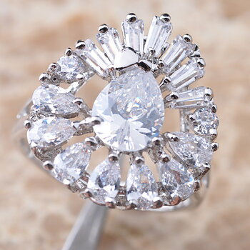 Silver FILLED RING TOPAZ 