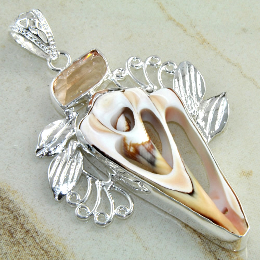 Silver jewelry Royal shell gemstone Pendant