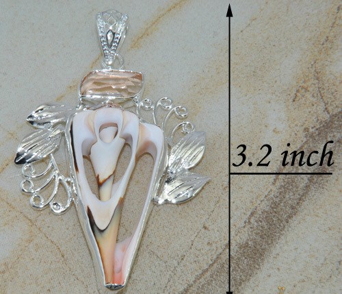 Silver jewelry Royal shell gemstone Pendant - 2