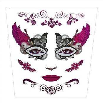 Halloween Temporary Face Art Waterproof Mask Sugar Skull Tattoo Beauty Sticker