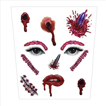 Halloween Temporary Face Art Waterproof Mask Sugar Skull Tattoo Beauty Sticker