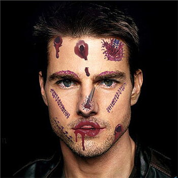 Halloween Temporary Face Art Waterproof Mask Sugar Skull Tattoo Beauty Sticker