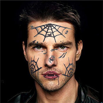 Halloween Temporary Face Art Waterproof Mask Sugar Skull Tattoo Beauty Sticker