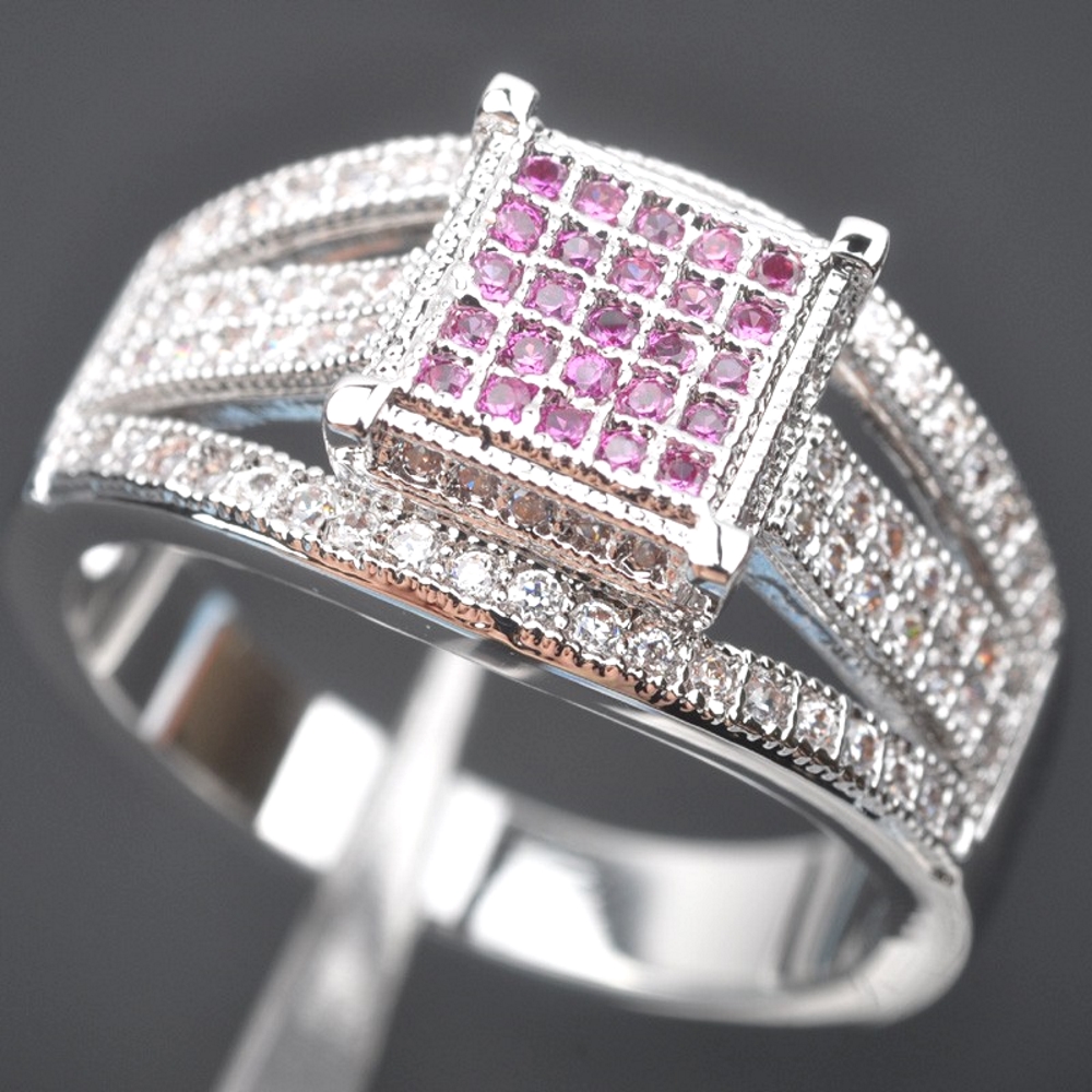 Silversmycken filled ring Röd rubin topas