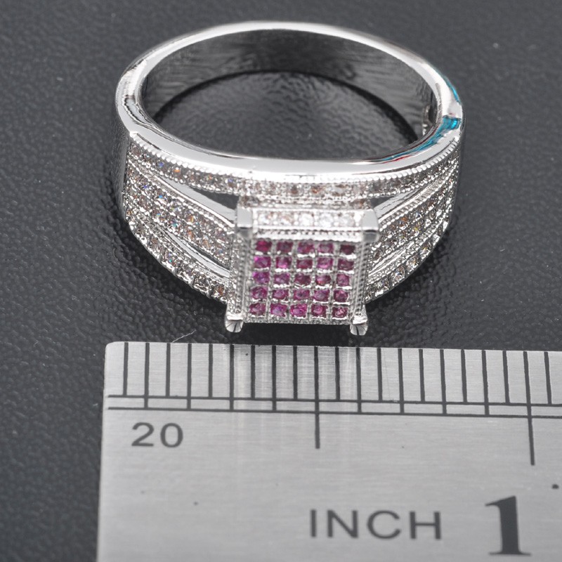 Silversmycken filled ring Röd rubin topas - 3