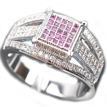 Silver FILLED RING Red Ruby Topaz 
