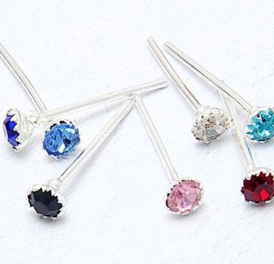silver earrings CZ 4mm - 3