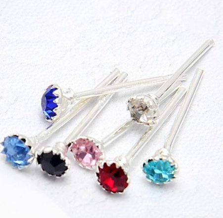 silver earrings CZ 4mm - 2