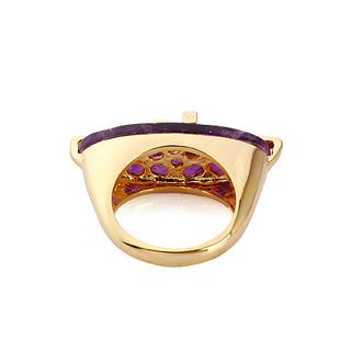18K Gold Filled CZ Ring blue - 3