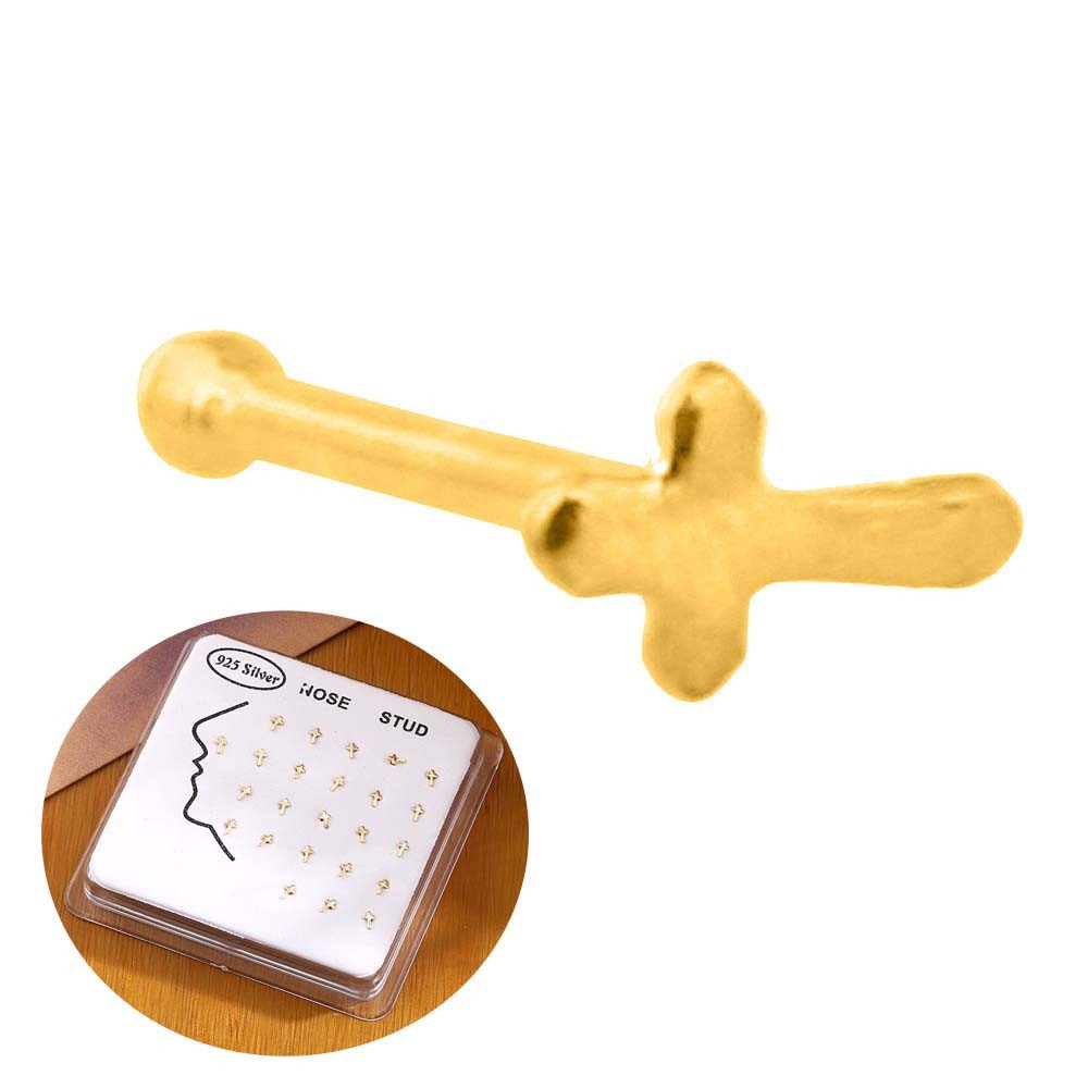 925 Sterling Silver guld näsa piercing 