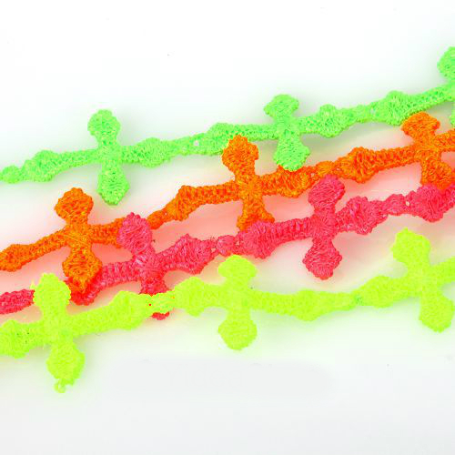 4st pack Mixade Färgglada Flätade Kors Design Armband - 2