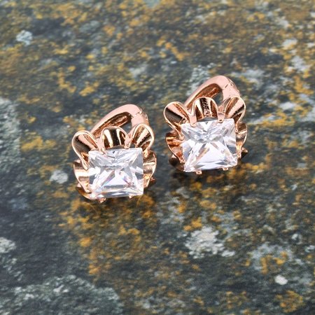 18k Gold Filled Lady CZ Earrings - 2