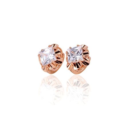 18k Gold Filled Lady CZ Earrings - 4