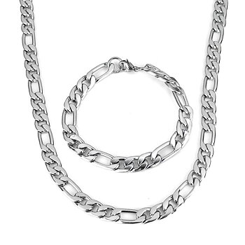 Rostfritt stål halsband + armband Set 9,3mm