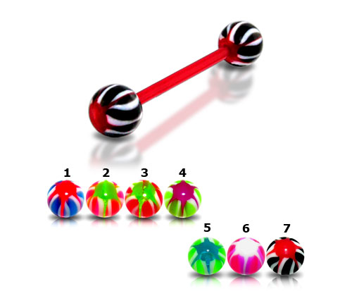 UV Tongue Barbell with UV balls - 2