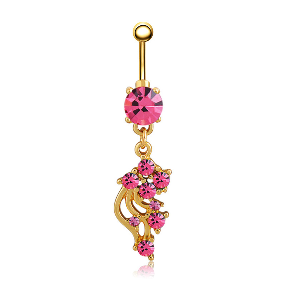Gold Plated Navel Belly Button Ring Body Piercing