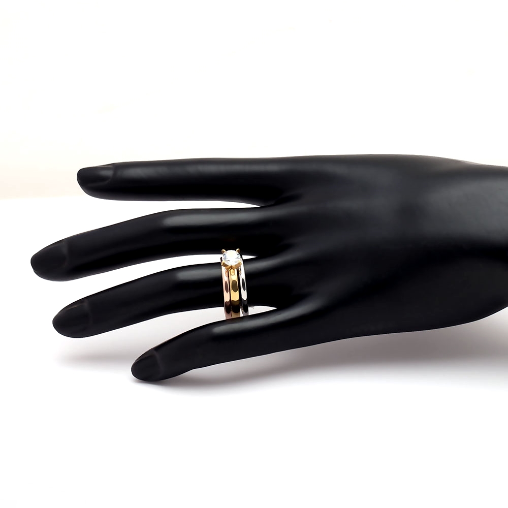 Rostfritt stål ring CZ 3-IN-1 - 2