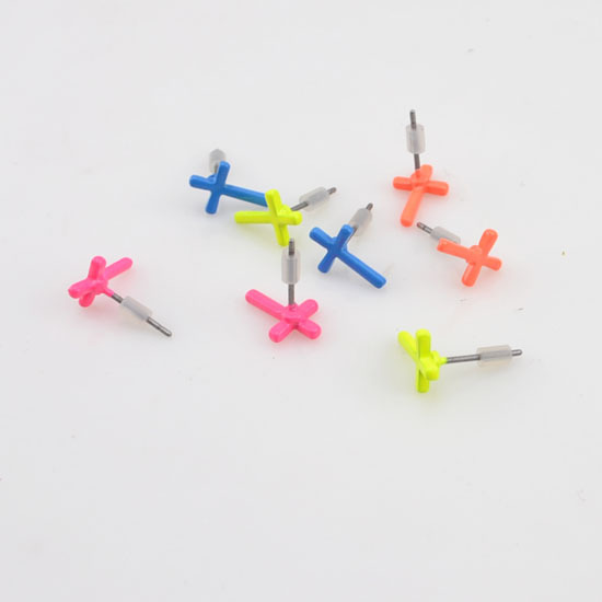 Fashion jewelry neon color cross stud earring mix color NEON - 2