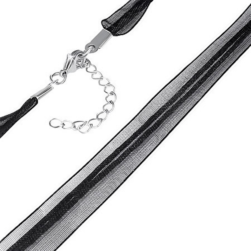 Fashion Black Nylon Lace chain necklace 10MM