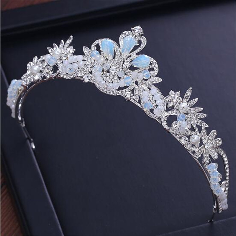 Lyx kristall  bröllop hår krona tiara