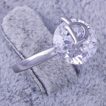 18K WHITE Gold Filled RING CZ