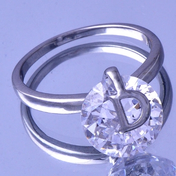 18K Vitguld Guldfyllda Guld Filled gulddoublé Ring CZ - 3
