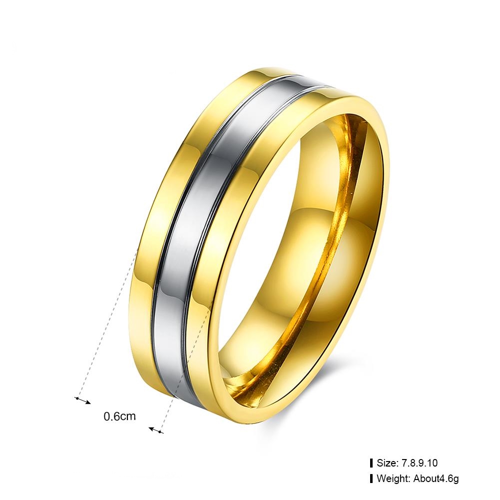 Stainless Steel Ring Gold Plated - 2
