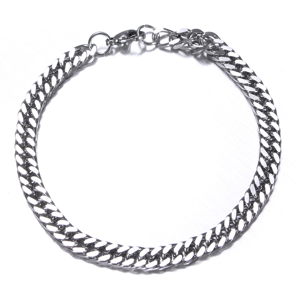 Rostfritt stål halsband + armband 6mm - 4