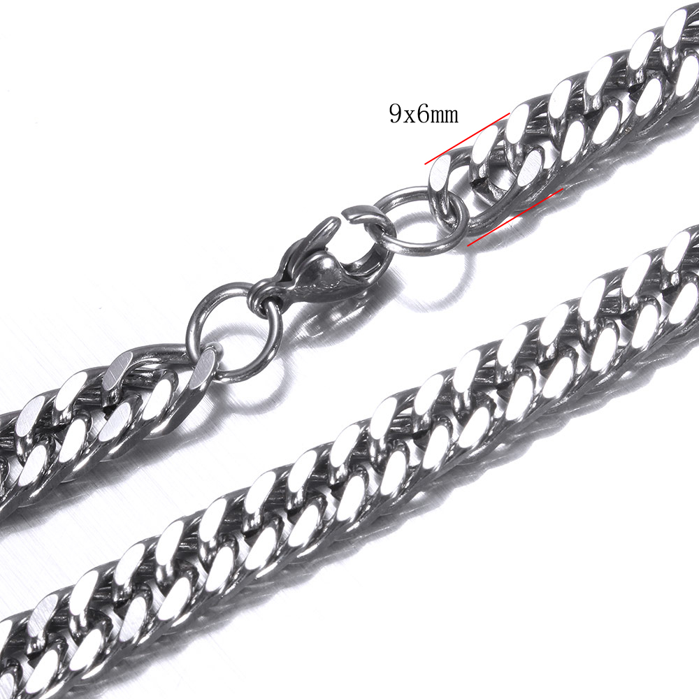 Rostfritt stål halsband + armband 6mm - 2