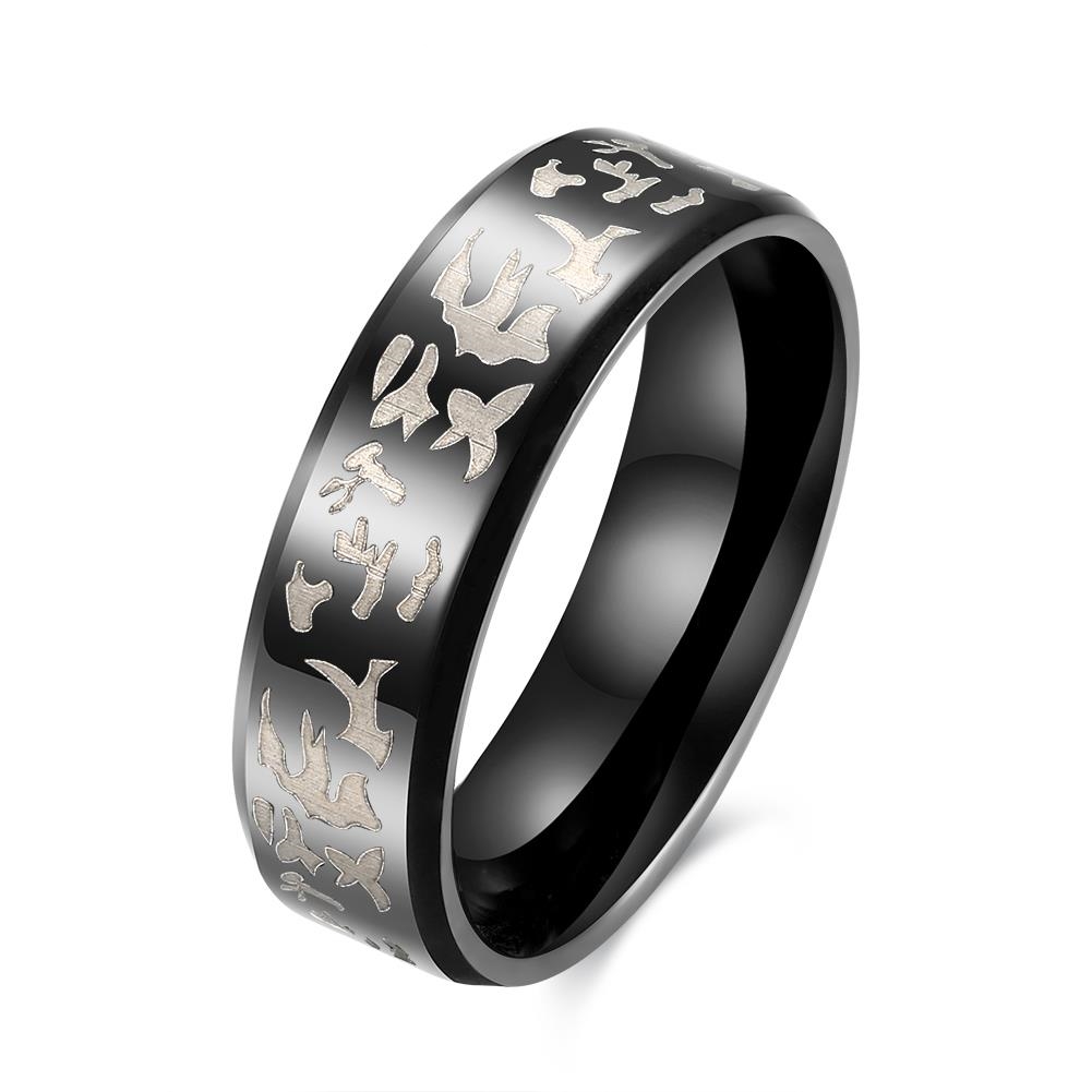 Titan Rostfritt stål ring SVART/SILVER